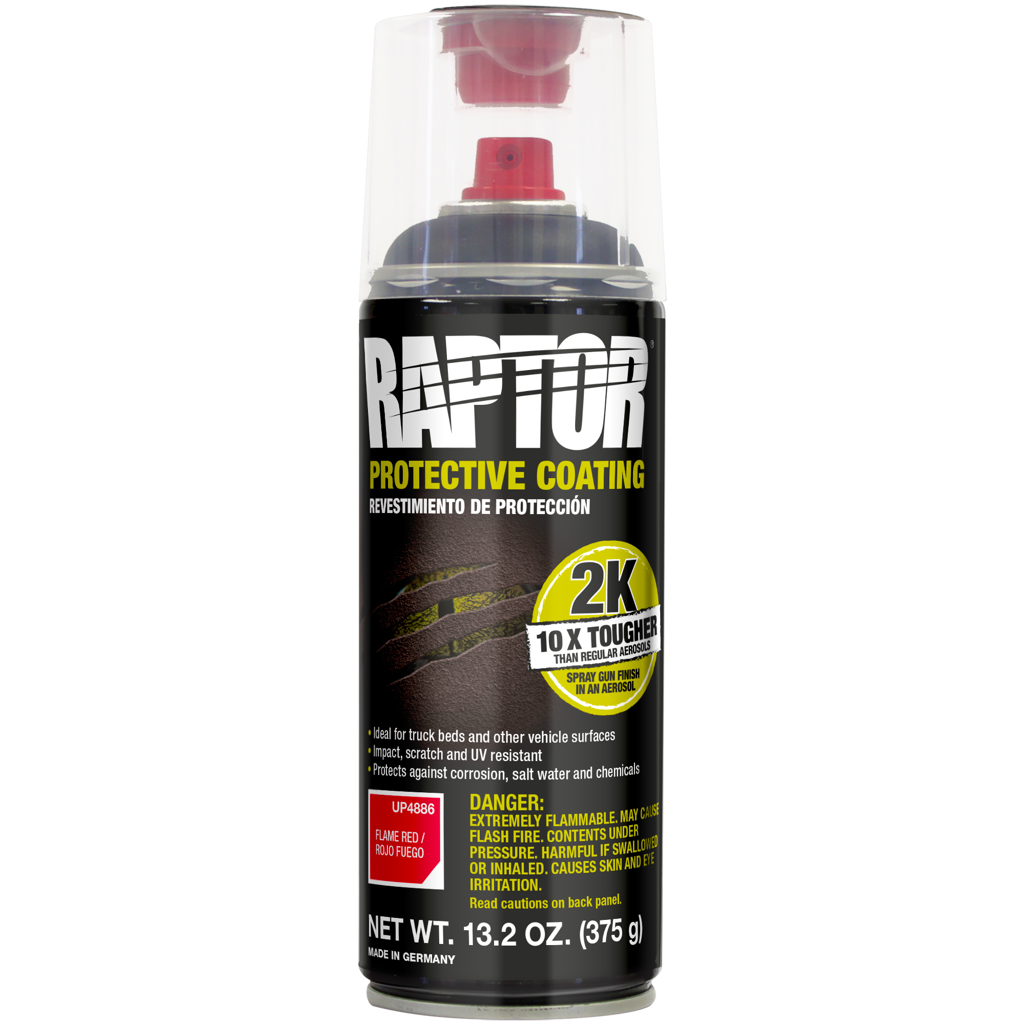 Raptor 2K Bedliner Aerosol — Flame Red, Pack of 6, Model# UP4886